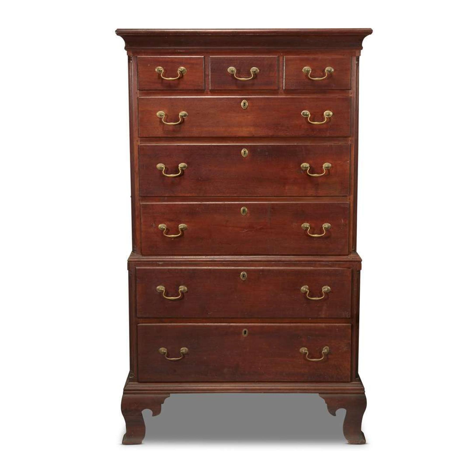 Chippendale walnut chest-on-chest Delaware Valley, late 18th century