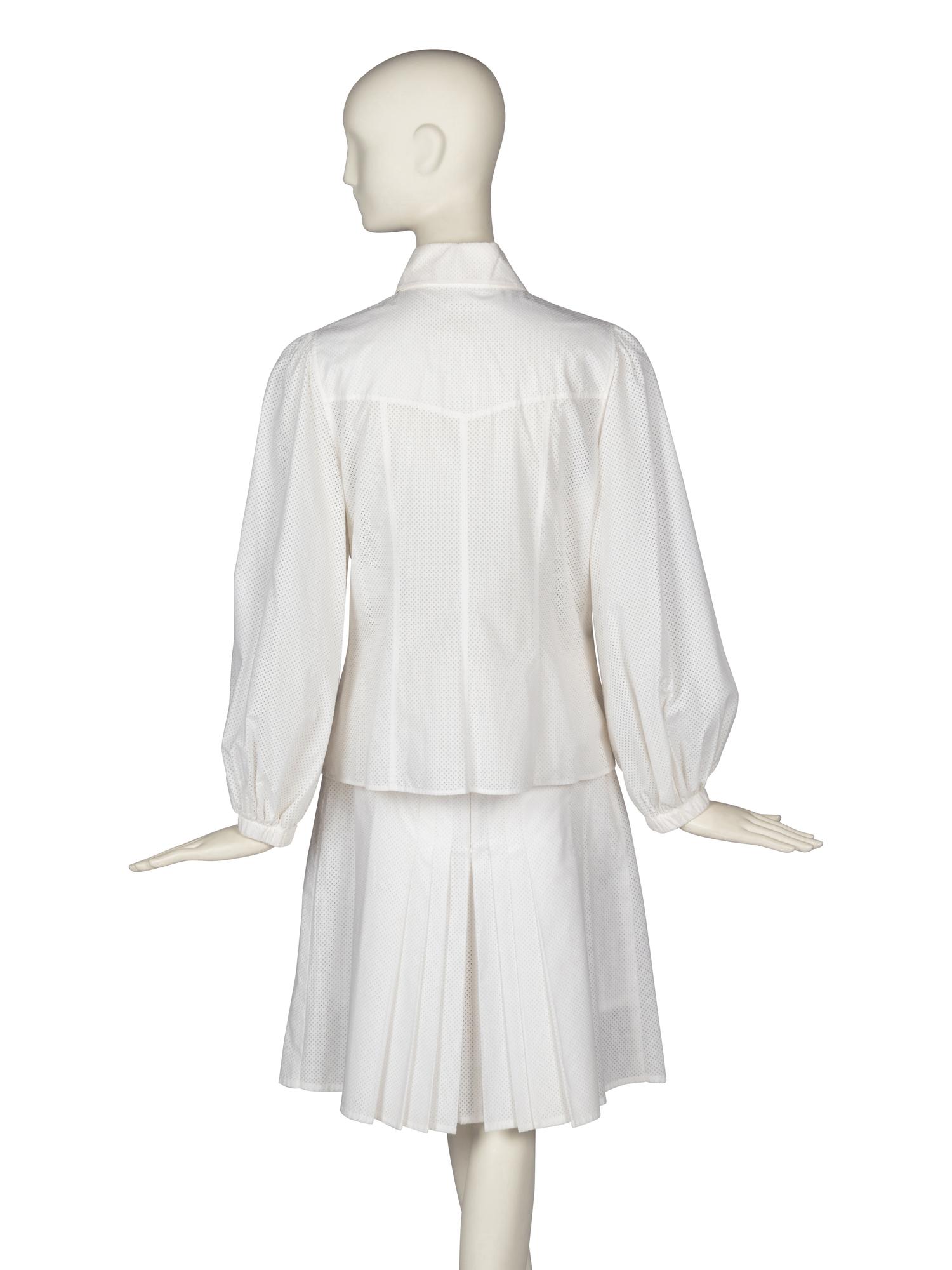 Chanel Eyelet Blouse and Skirt