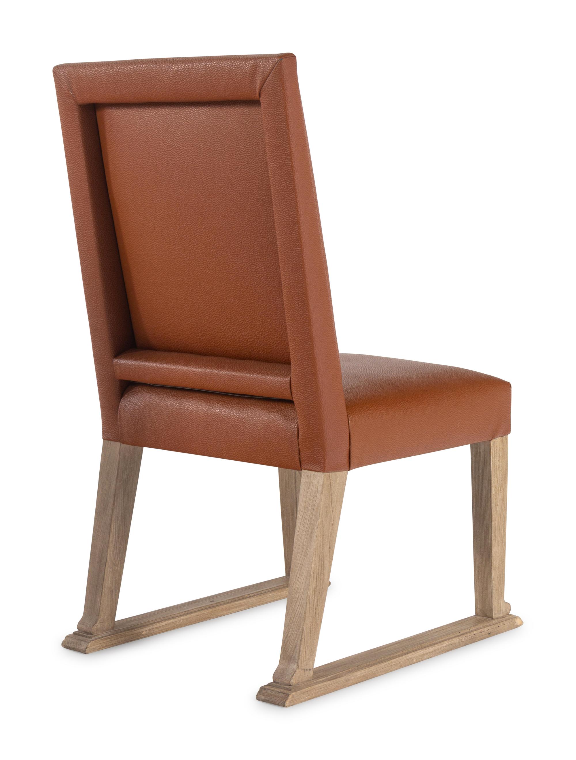 A Pair of Contemporary Faux Leather Upolstered Side Chairs