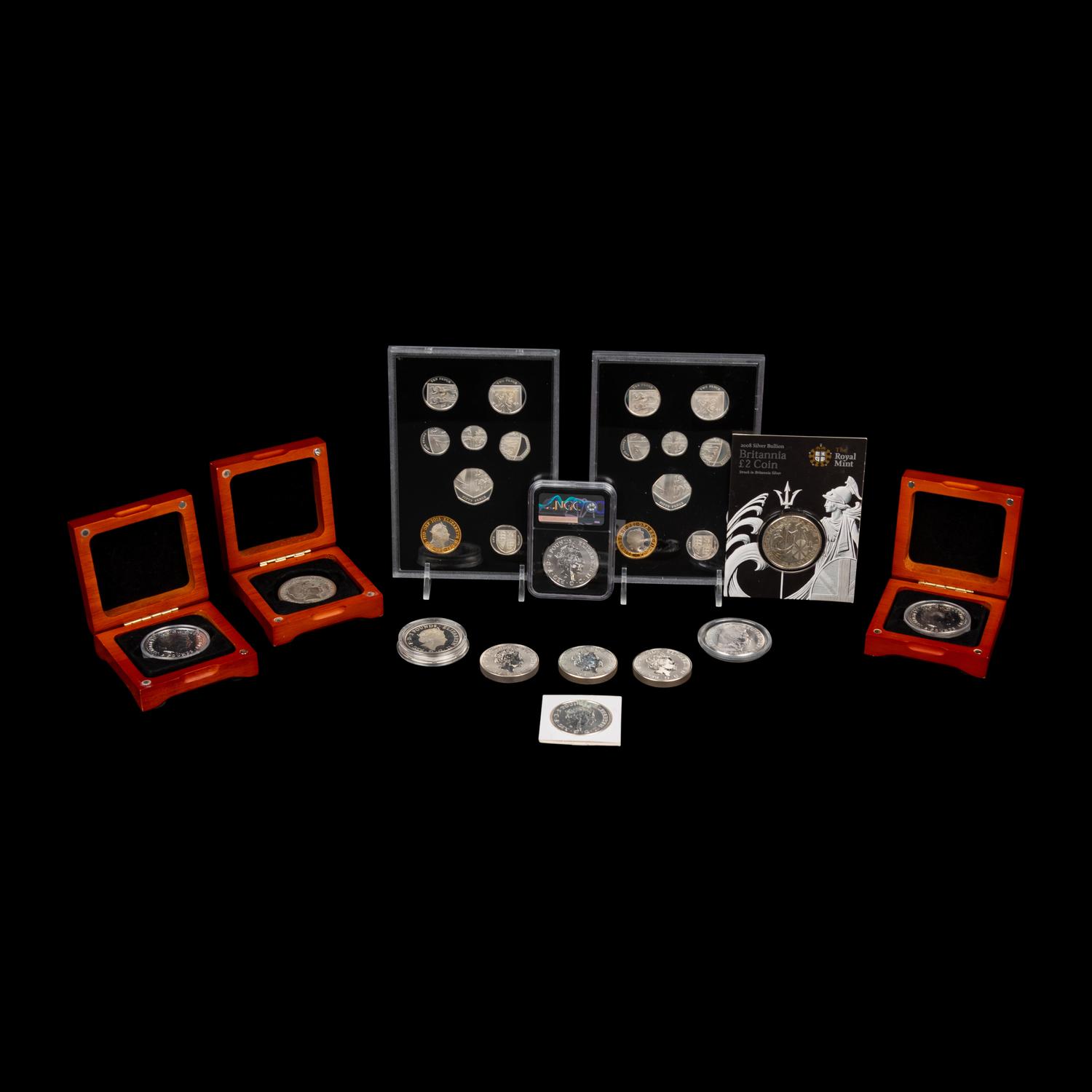 [GREAT BRITAIN] A Collection of Silver Commemorative Coins and Proofs