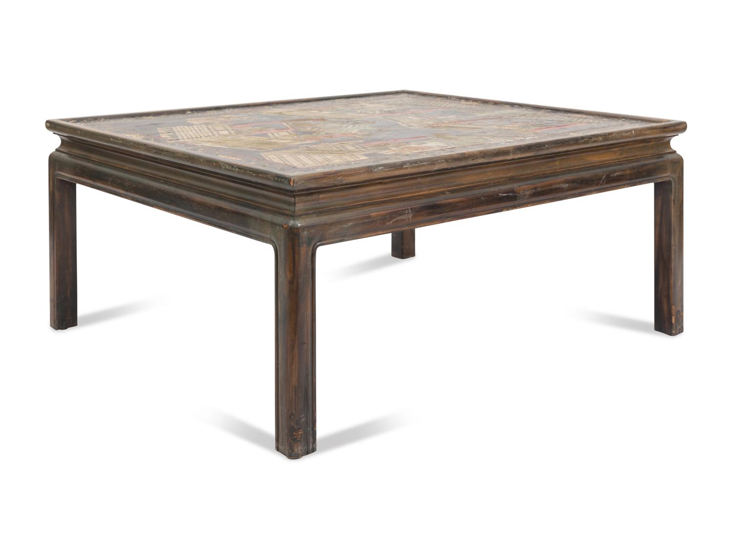 A Carved Hardwood Chinoiserie Low Table