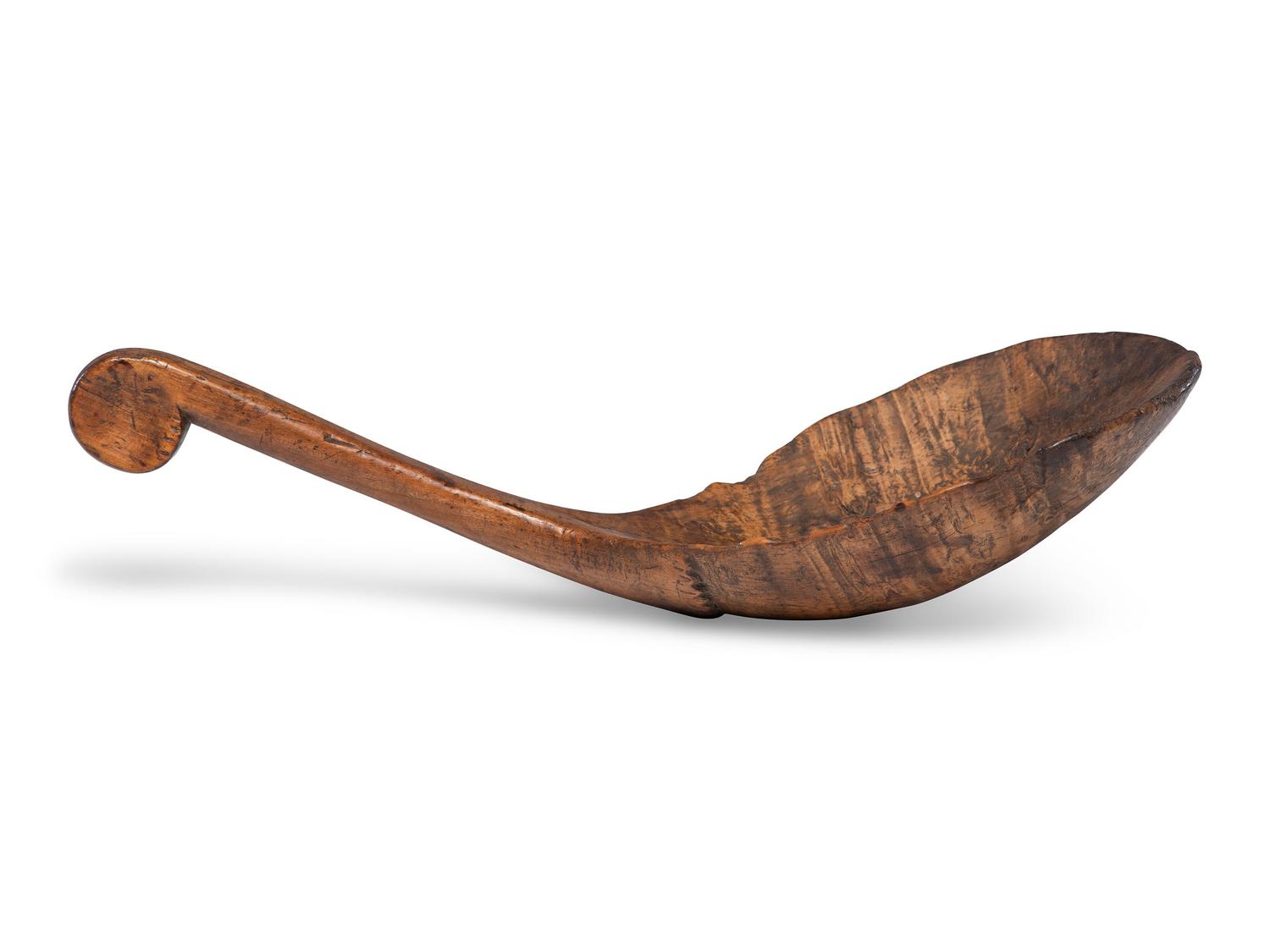 A Carved Burlwood Scoop