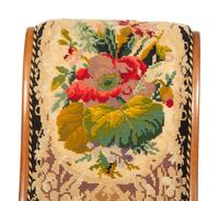 A Pair of Danish Walnut Slipper Chairs with Needlepoint Upholstery