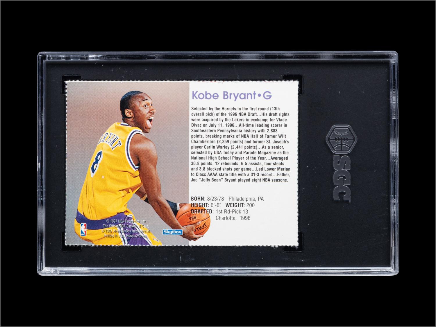 A Group of 1996-97 NBA Hoops Kobe Bryant Rookie Basketball Cards,