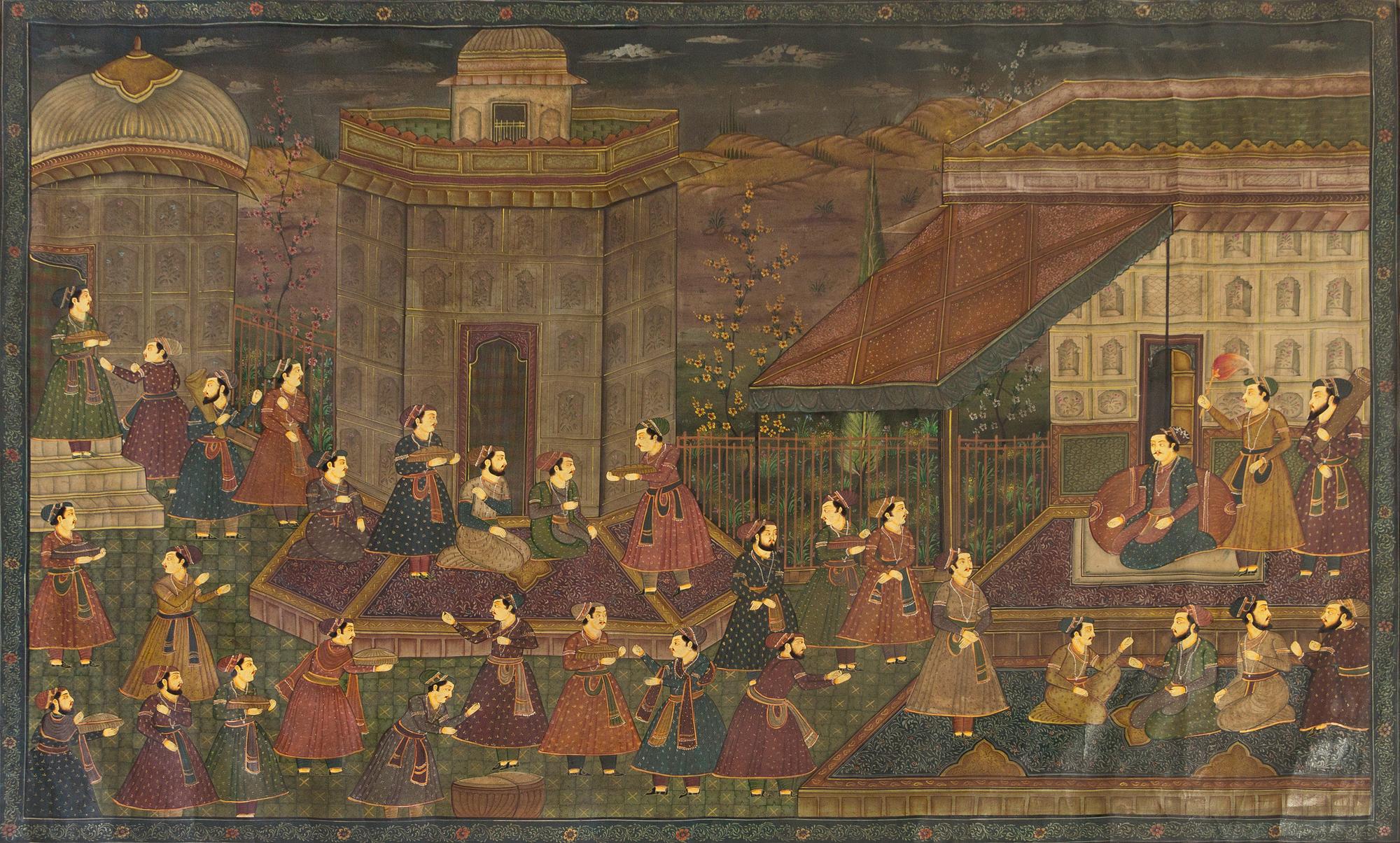 A Large Indian Painting on Cloth Height 45 1/4 x 68 1/2 inches. — 18TH/19TH CENTURY