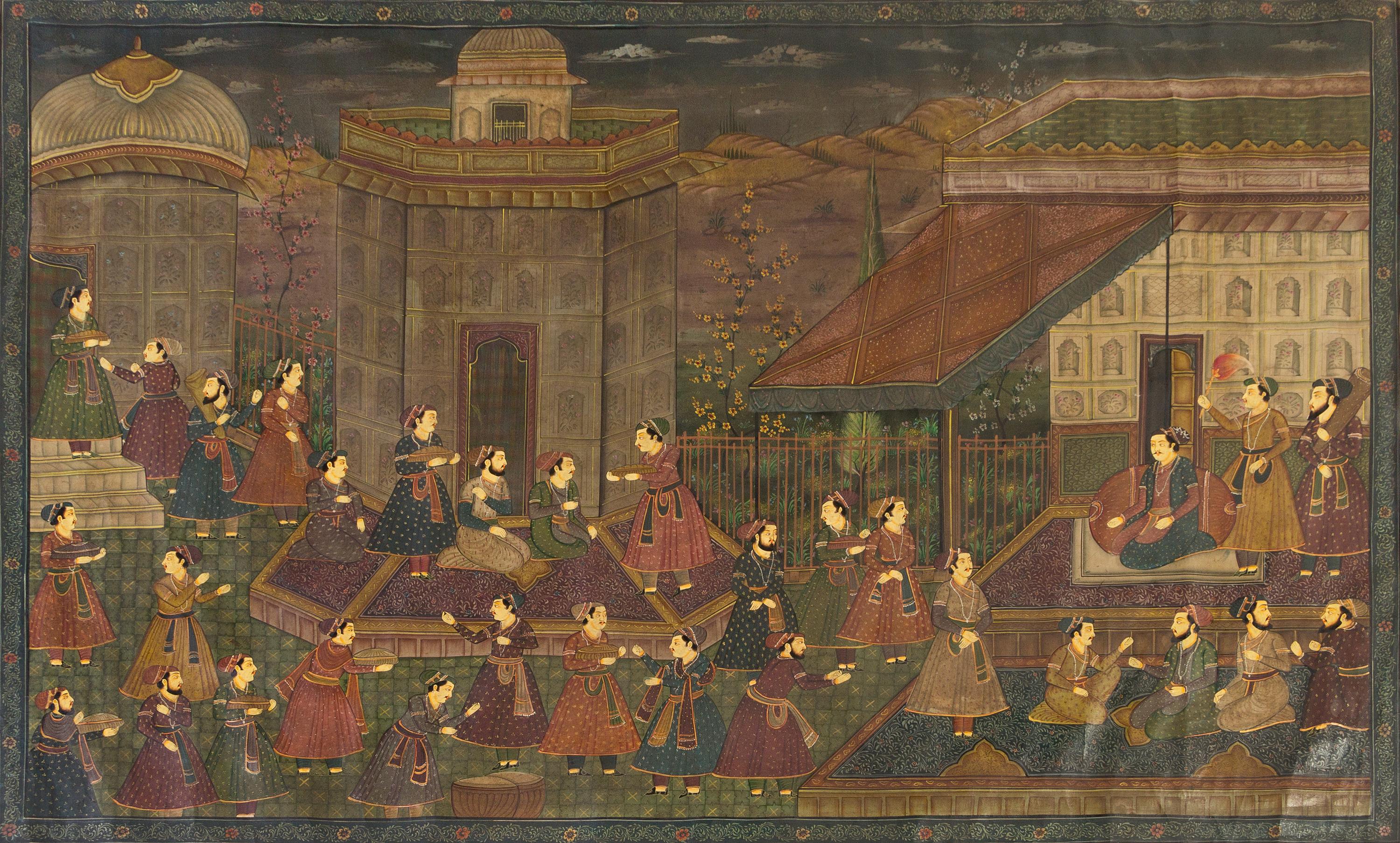 A Large Indian Painting on Cloth Height 45 1/4 x 68 1/2 inches. — 18TH/19TH CENTURY
