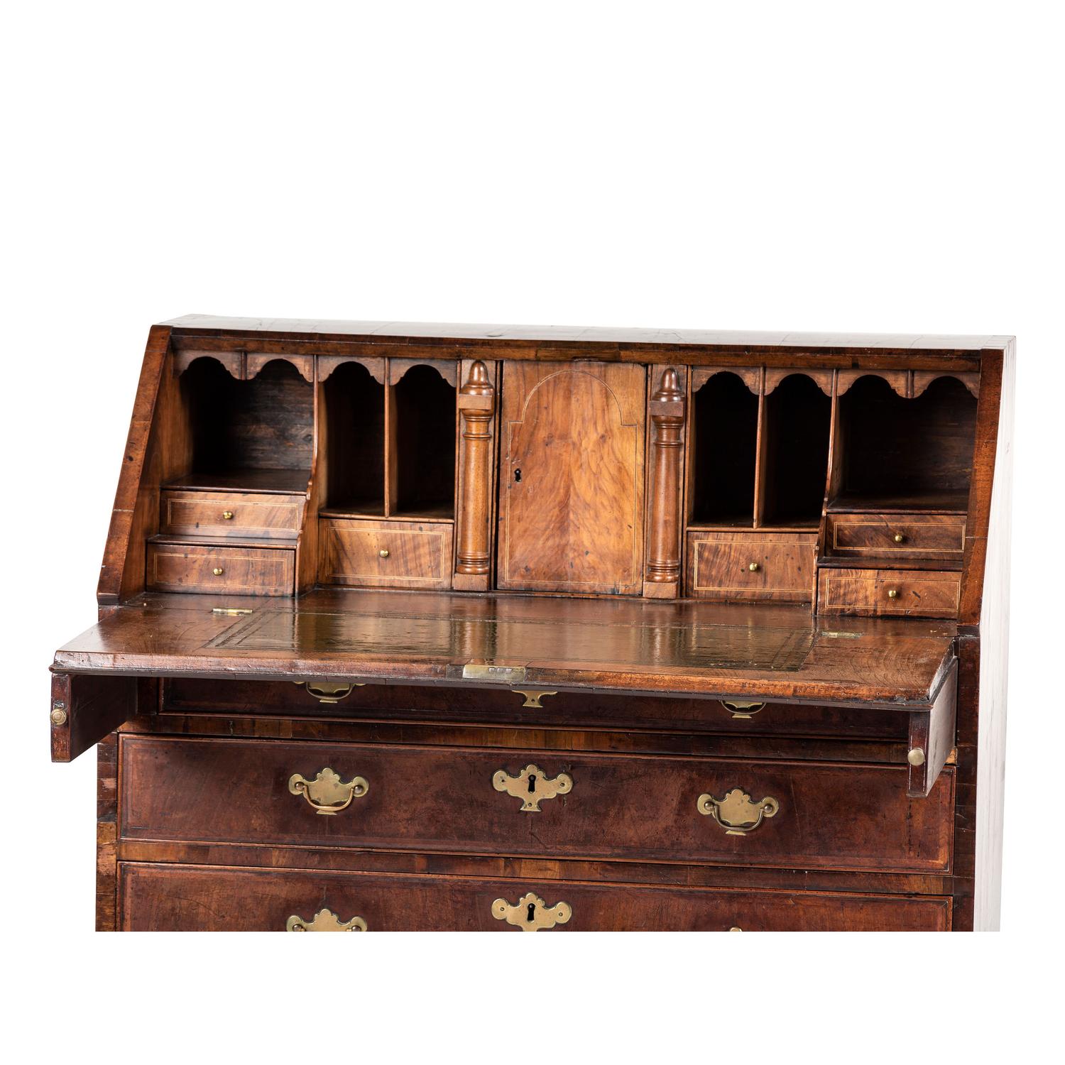 A George III Walnut Slant-Front Desk