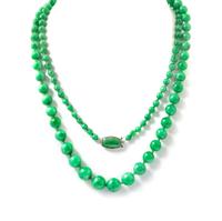 A Single Strand Graduated Jadeite Jade Bead Necklace, 36.40 dwts.