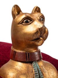 A Pair of Egyptian Style Giltwood Cat-Form Stools