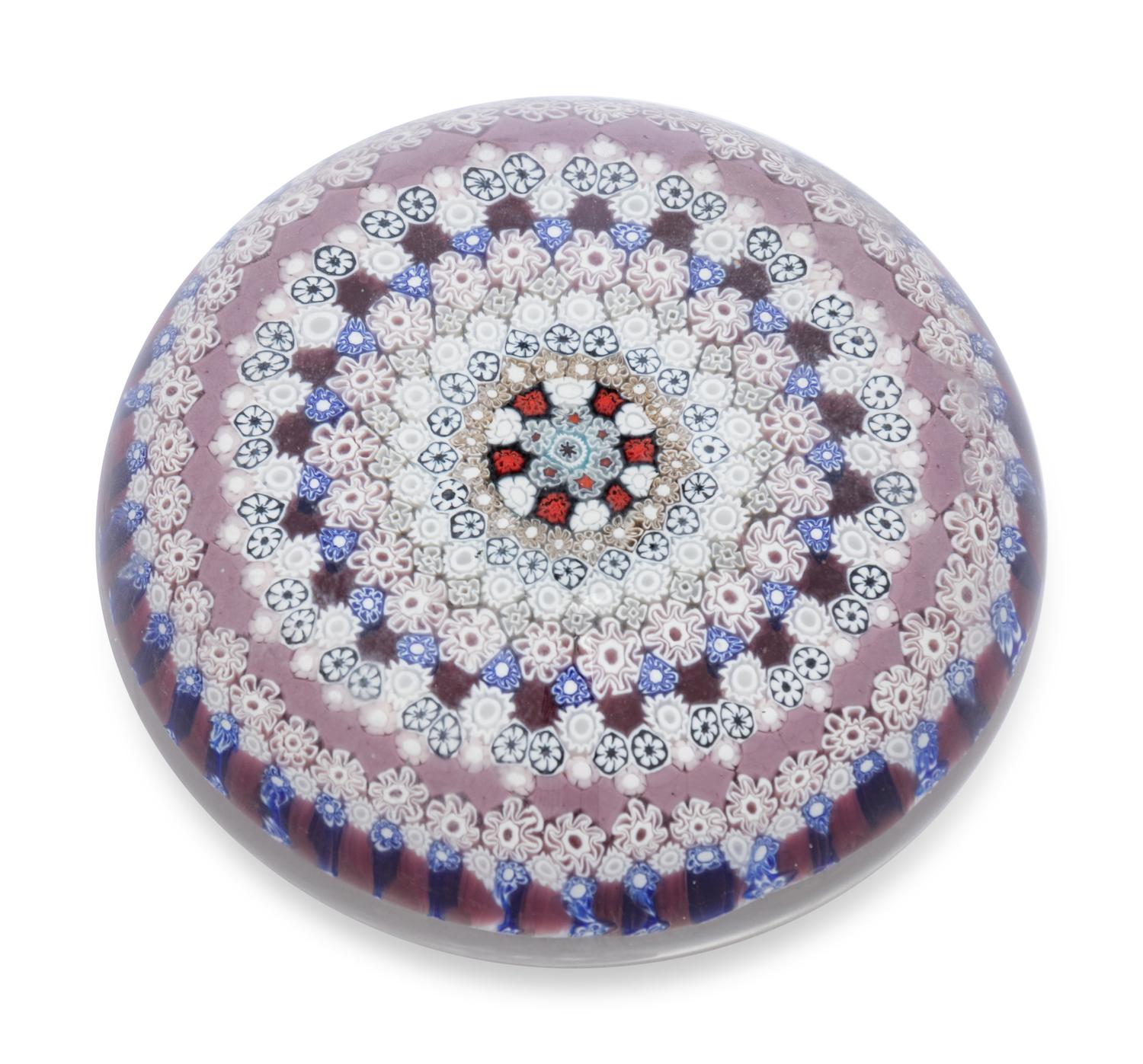 A Group of Five Millefiori Glass Paperweights