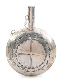 Navajo Stamped Silver Tobacco Canteen
