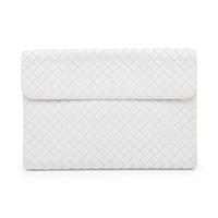 Bottega Veneta, White Intrecciato Large Clutch