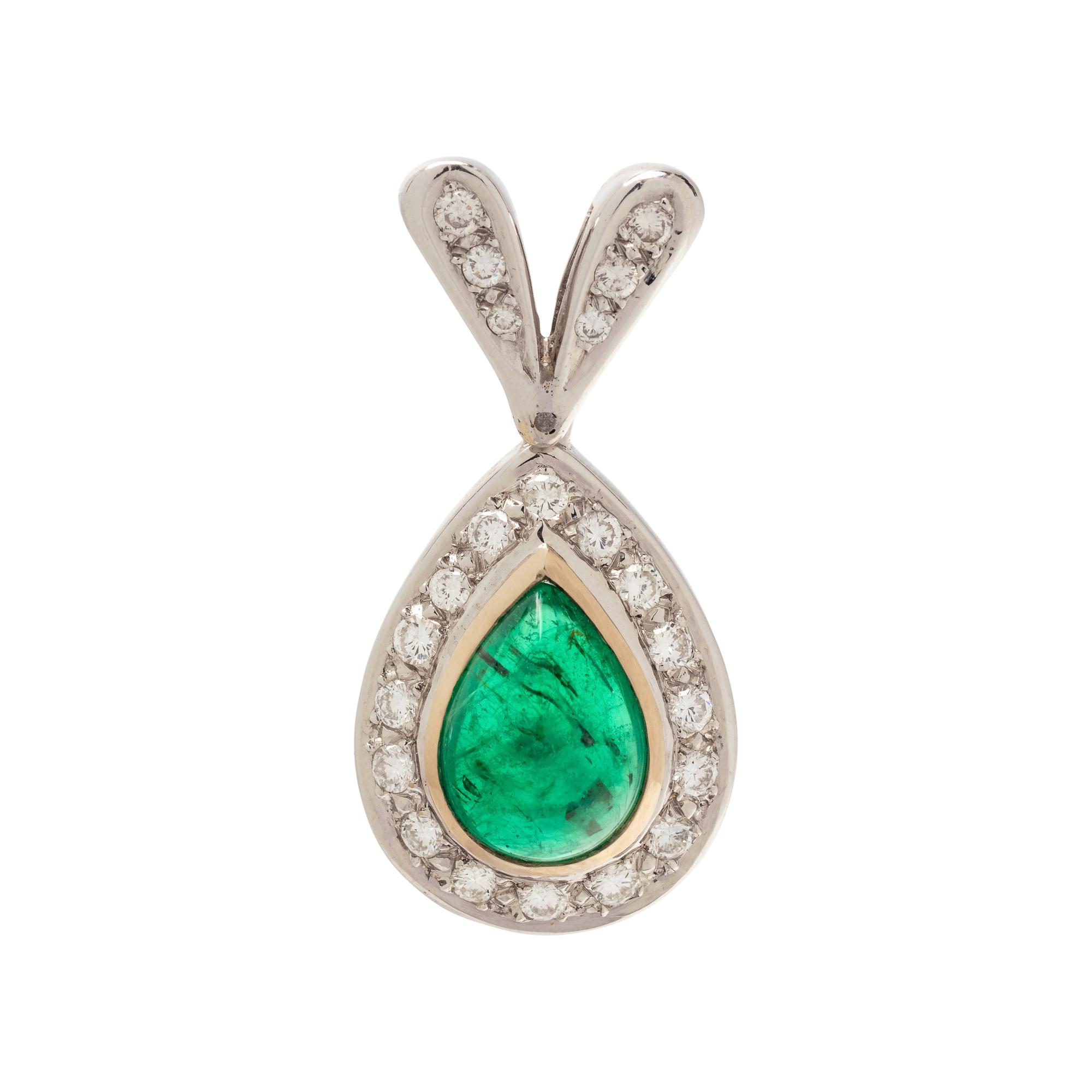 EMERALD AND DIAMOND PENDANT