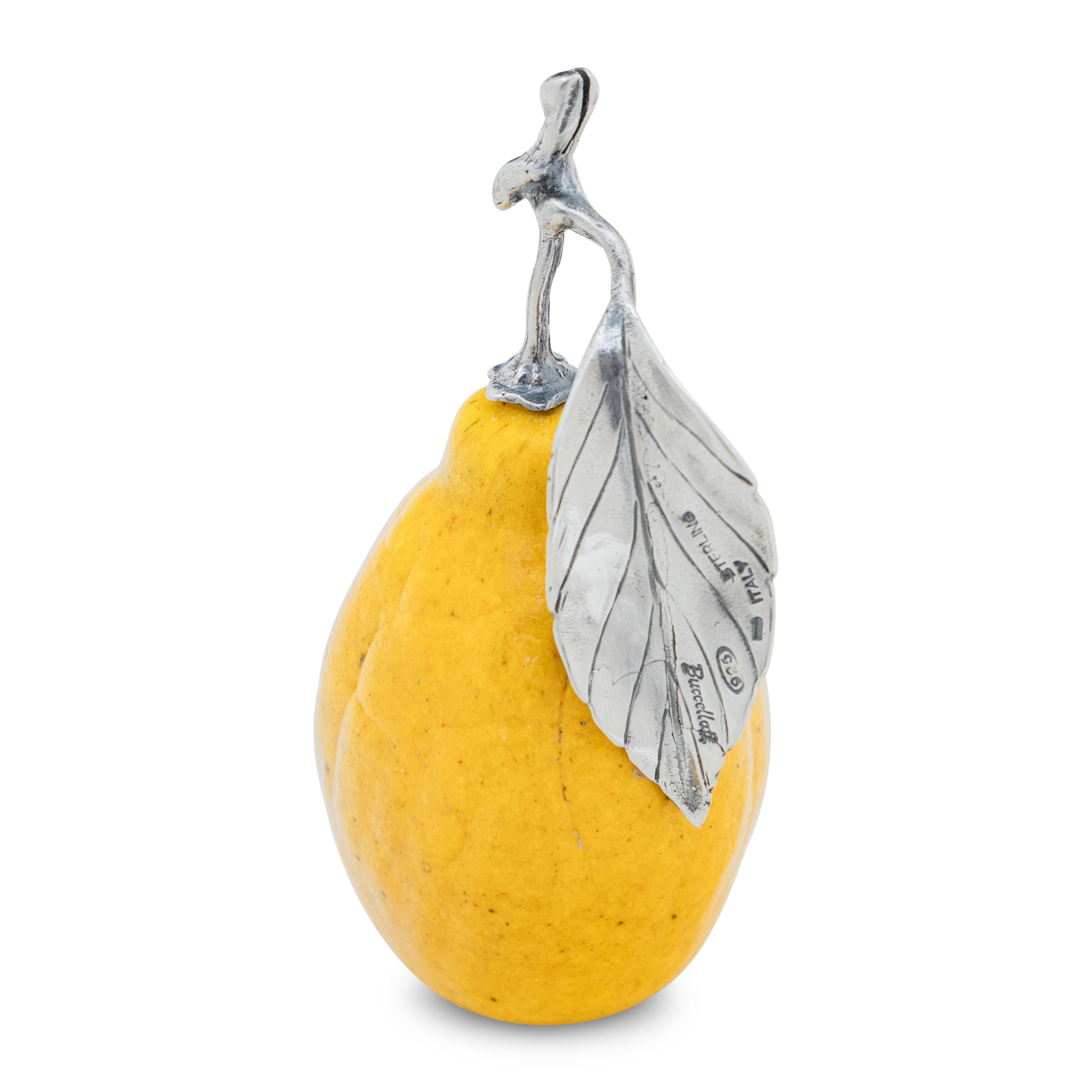 Two Buccellati Silver Mounted Fruit Ornaments