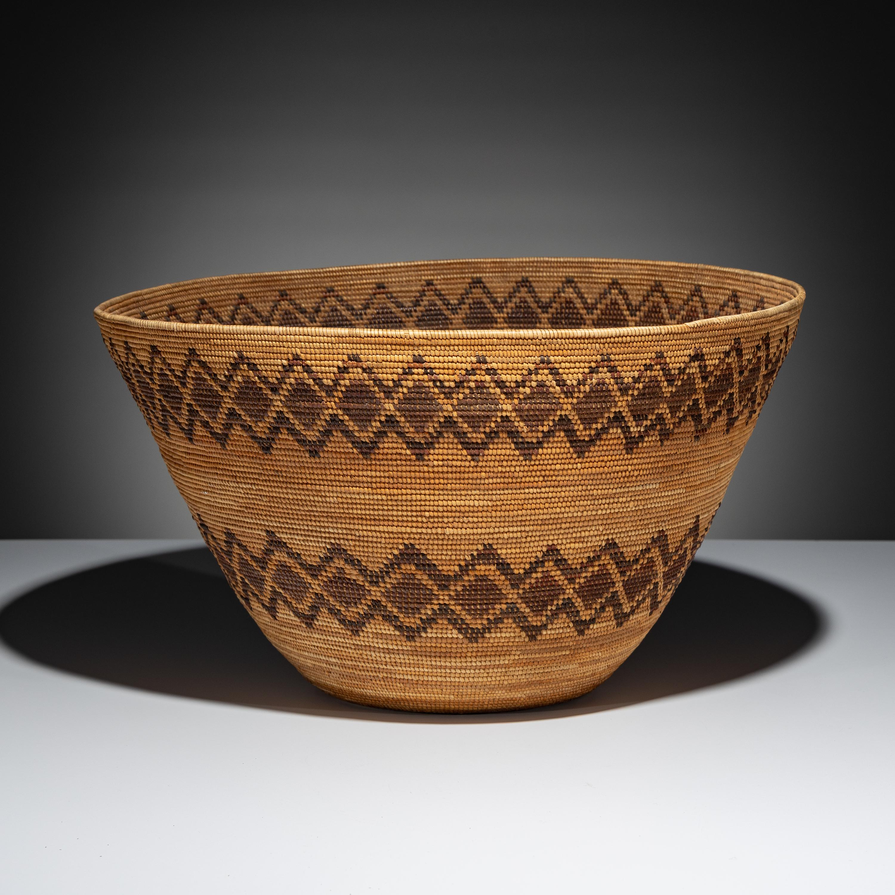 Yokut Polychrome Basket, with Rattlesnake Bands