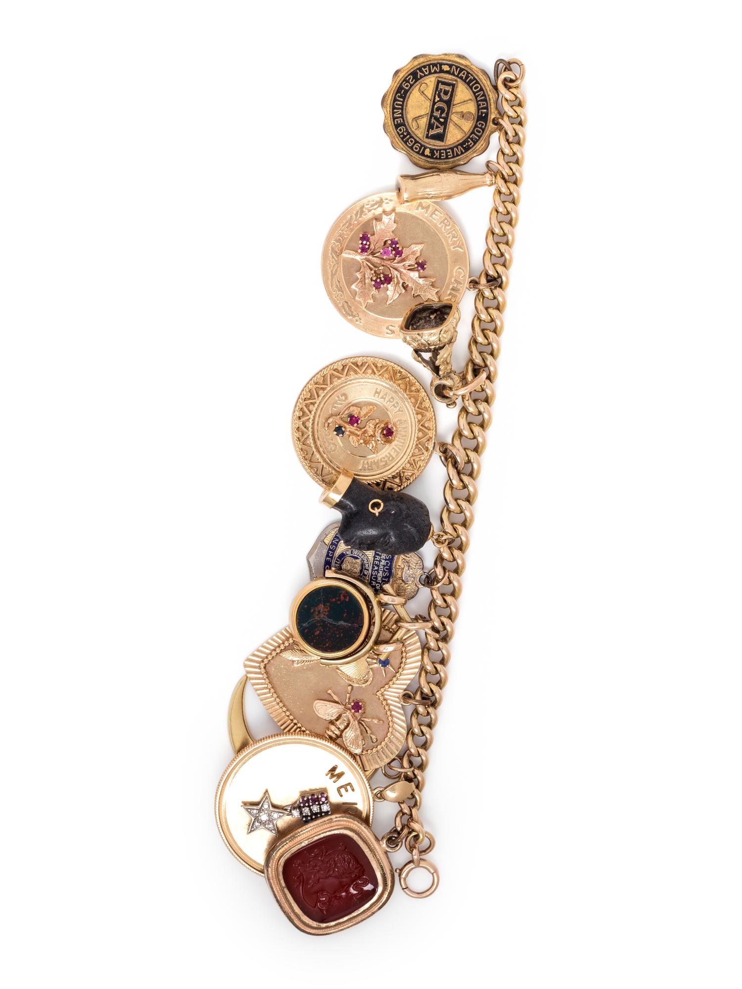 YELLOW GOLD CHARM BRACELET