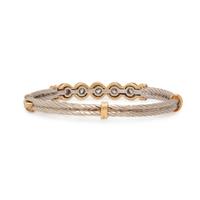 BICOLOR GOLD AND DIAMOND BANGLE BRACELET