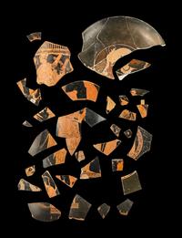 35 Attic Red-Figured Vase Fragments