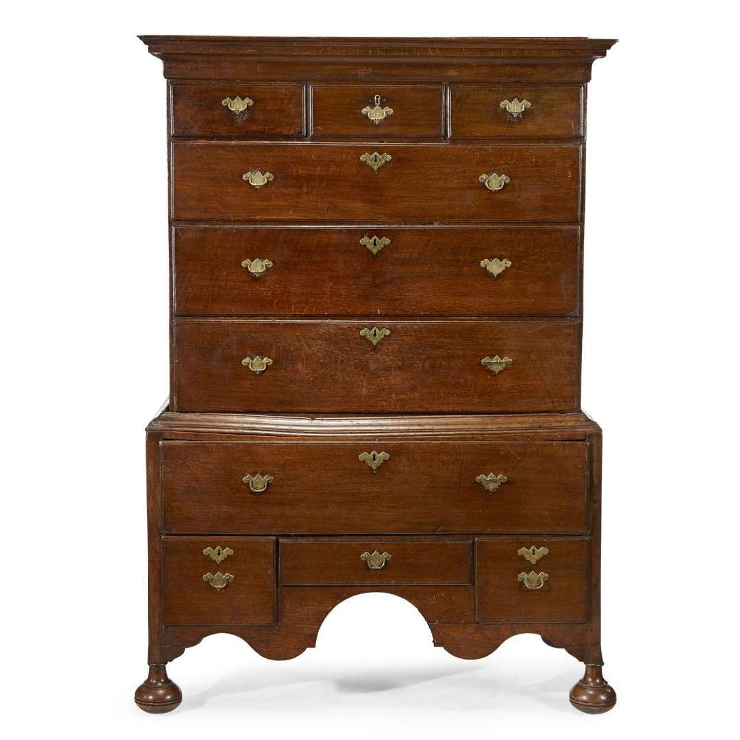 Queen Anne beech chest-on-stand first half 18th century