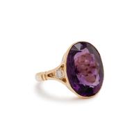 AMETHYST AND DIAMOND RING