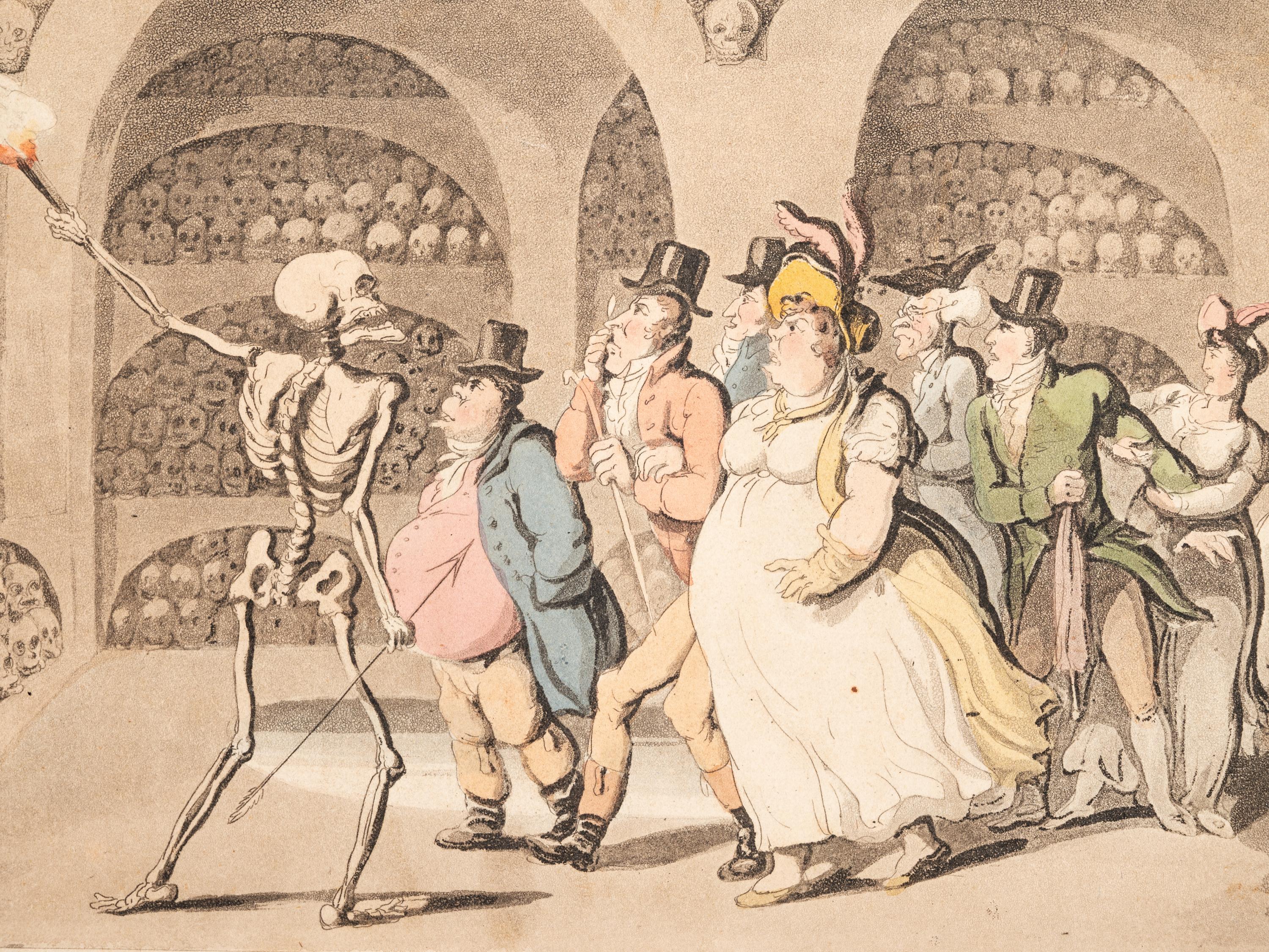 A group of six prints ( The Dance of Death; Dr. Syntax Pursued by a Bull; Dr. Syntax Sells Grizzle; Vision of Skulls; The Cellar Quartette; Setting Out from Edinburgh )