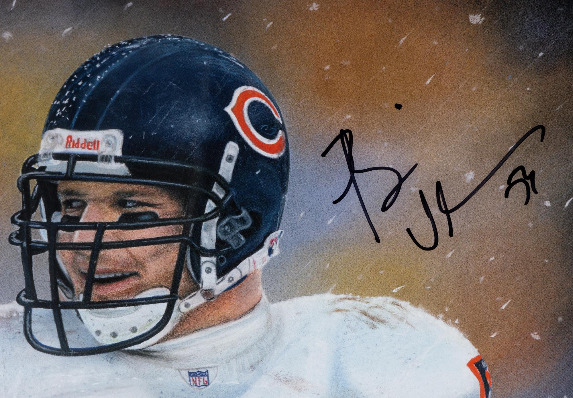 A Brian Urlacher Custom Framed Signed Autograph Lithograph