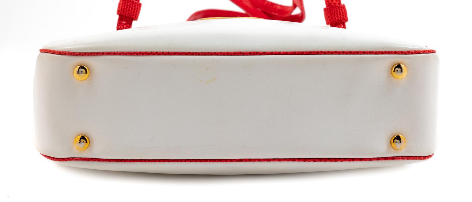 Judith Leiber Red and White Bag