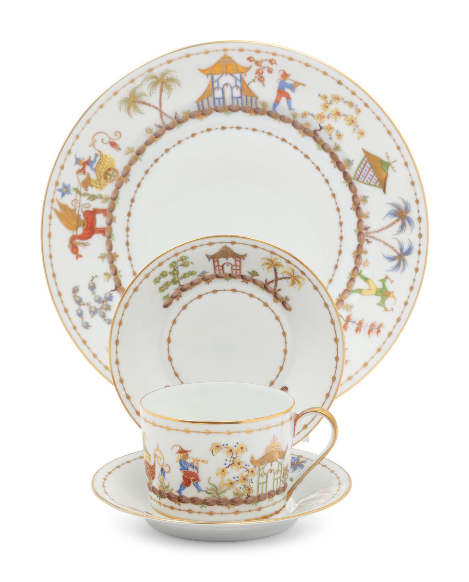 A Tiffany and Co. for Le Tallec Cirque Chinois Porcelain Dessert Service
