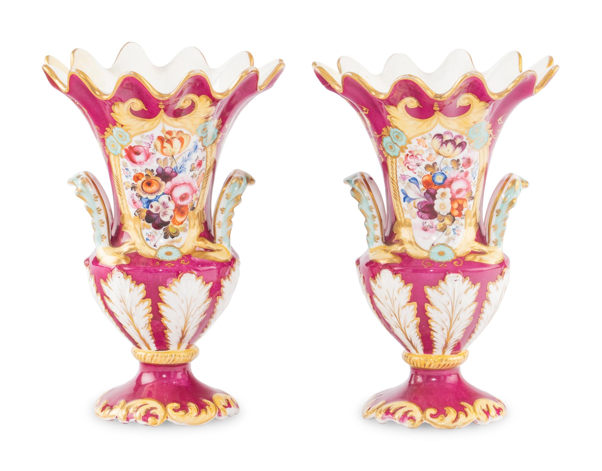 A Pair of Continental Porcelain Vases