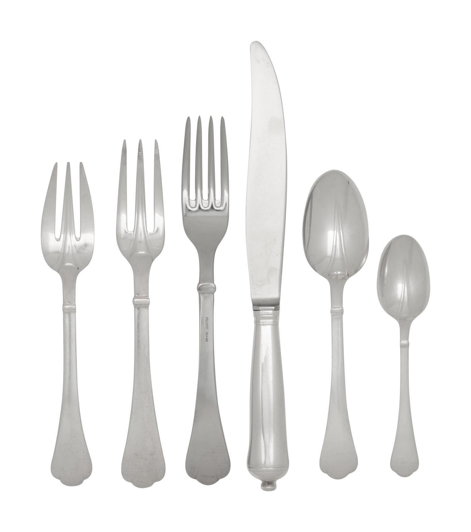 A Puiforcat Silver-Plate Flatware Service