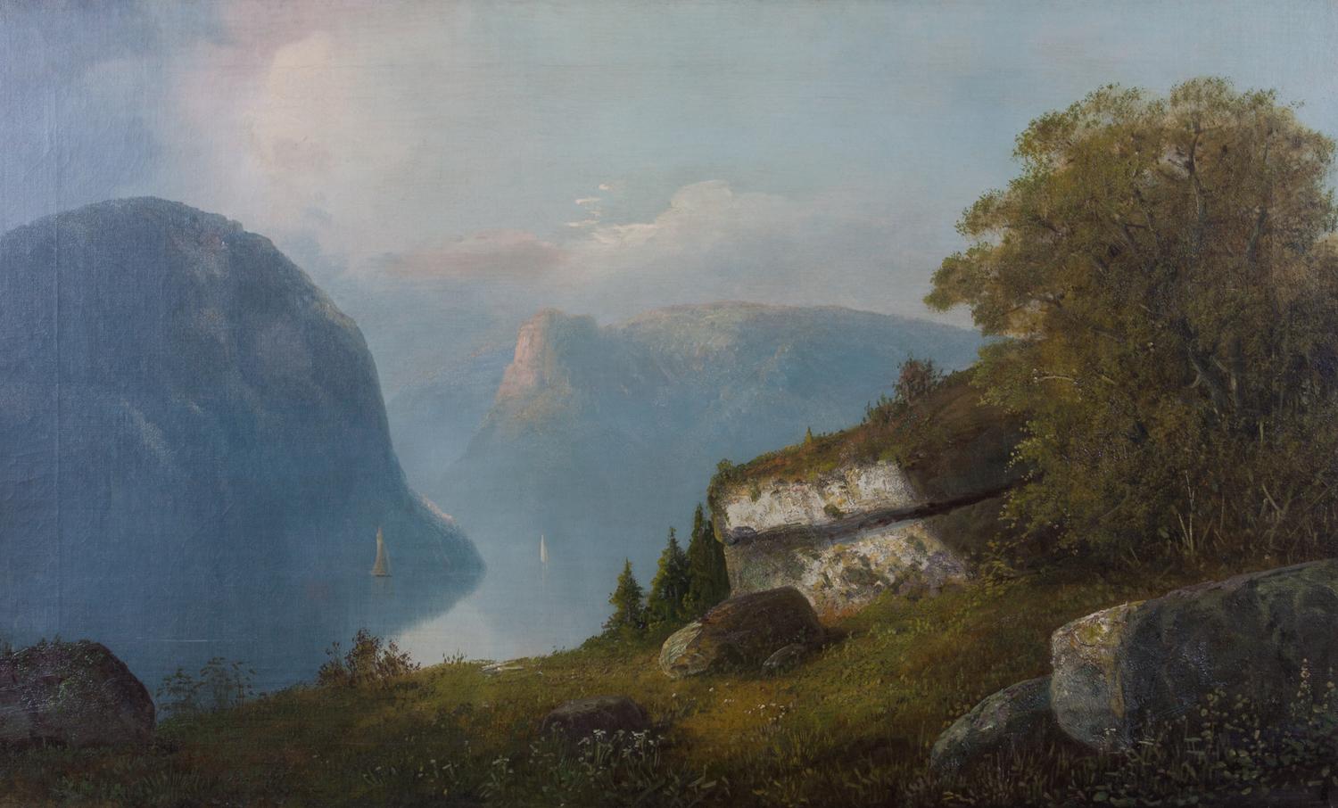 In the Style of Albert Bierstadt, (American, 1830-1902), Storm King from West Point