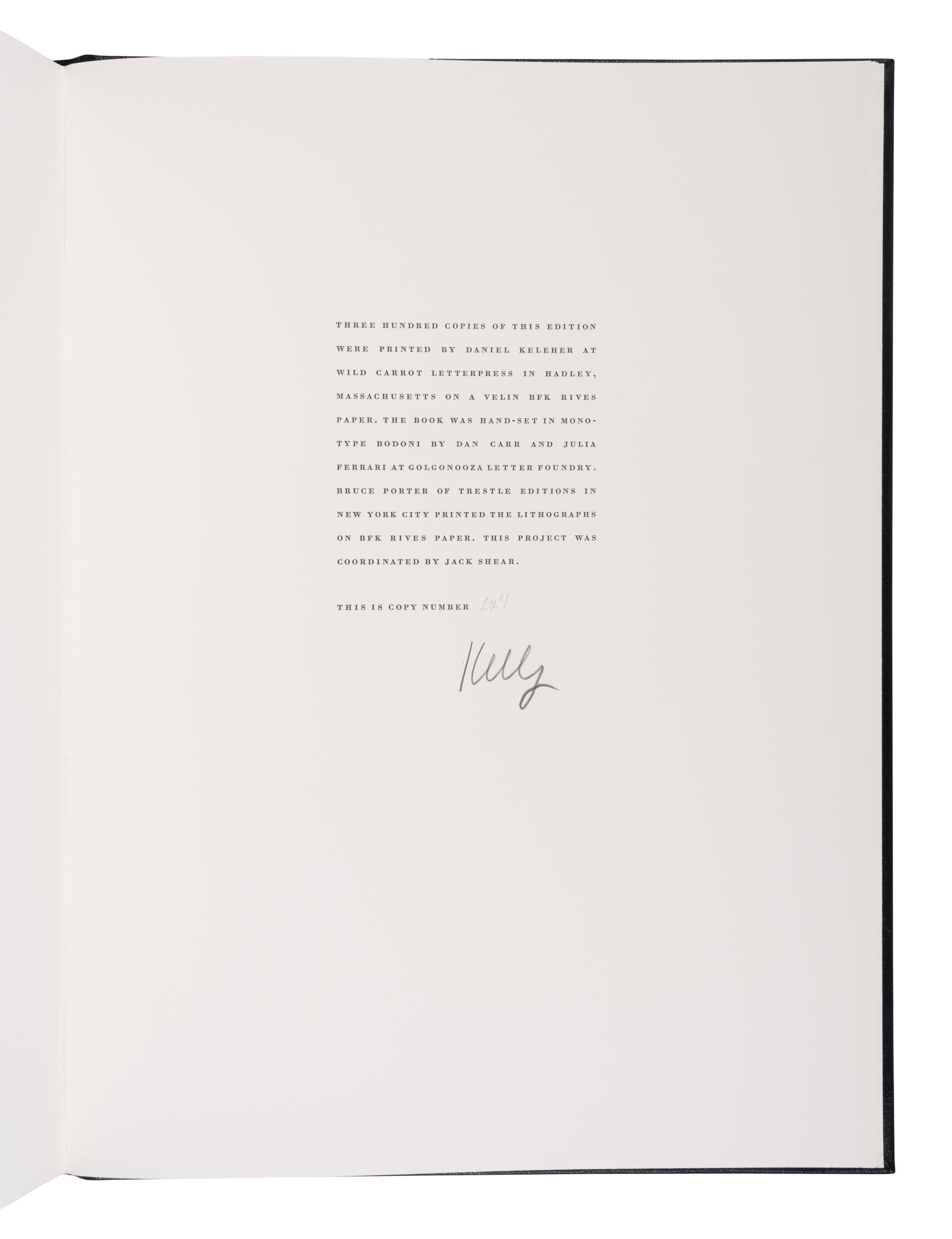 [LIMITED EDITIONS CLUB]. KELLY, Ellsworth (1923-2015), illustrator. -- MALLARME, Stephane (1842-1898). A Un Coup de Dés n'Abolira Jamais le Hasard . [A Throw of the Dice Will Never Abolish Chance]. New York: The Limited Editions Club, 1992.
