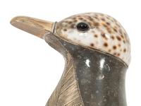 A Roberto Estevez Duck Ostrich Egg and Silver Sculpture
