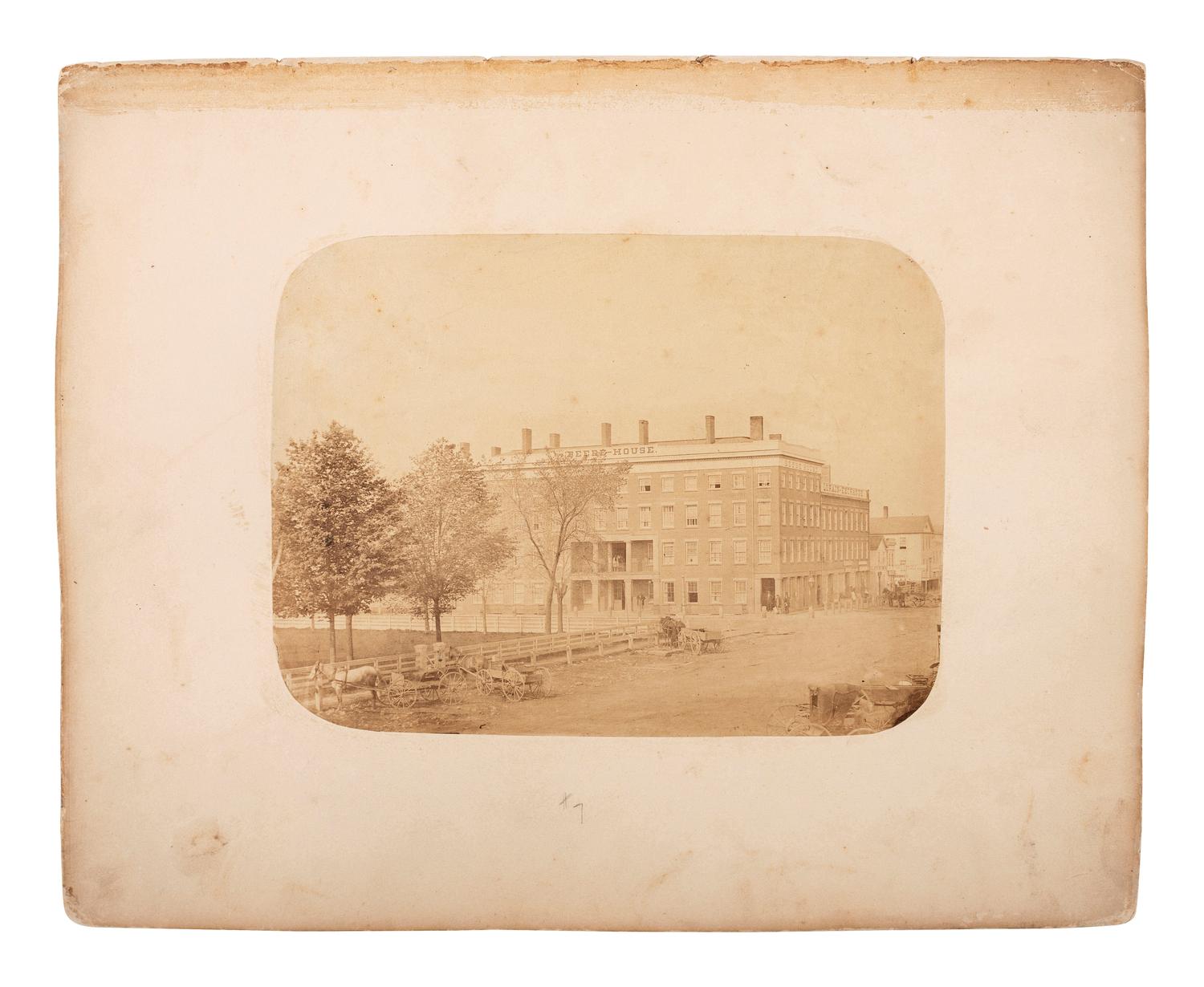 [EARLY PHOTOGRAPHY]. GREENE, Jeremiah M. (b. 1825), photographer. Photographic sketchbook containing 14 images. [ With: ] Civil War letters.