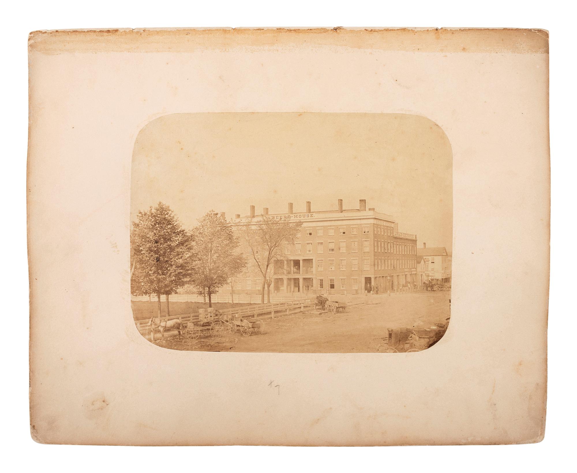 [EARLY PHOTOGRAPHY]. GREENE, Jeremiah M. (b. 1825), photographer. Photographic sketchbook containing 14 images. [ With: ] Civil War letters.