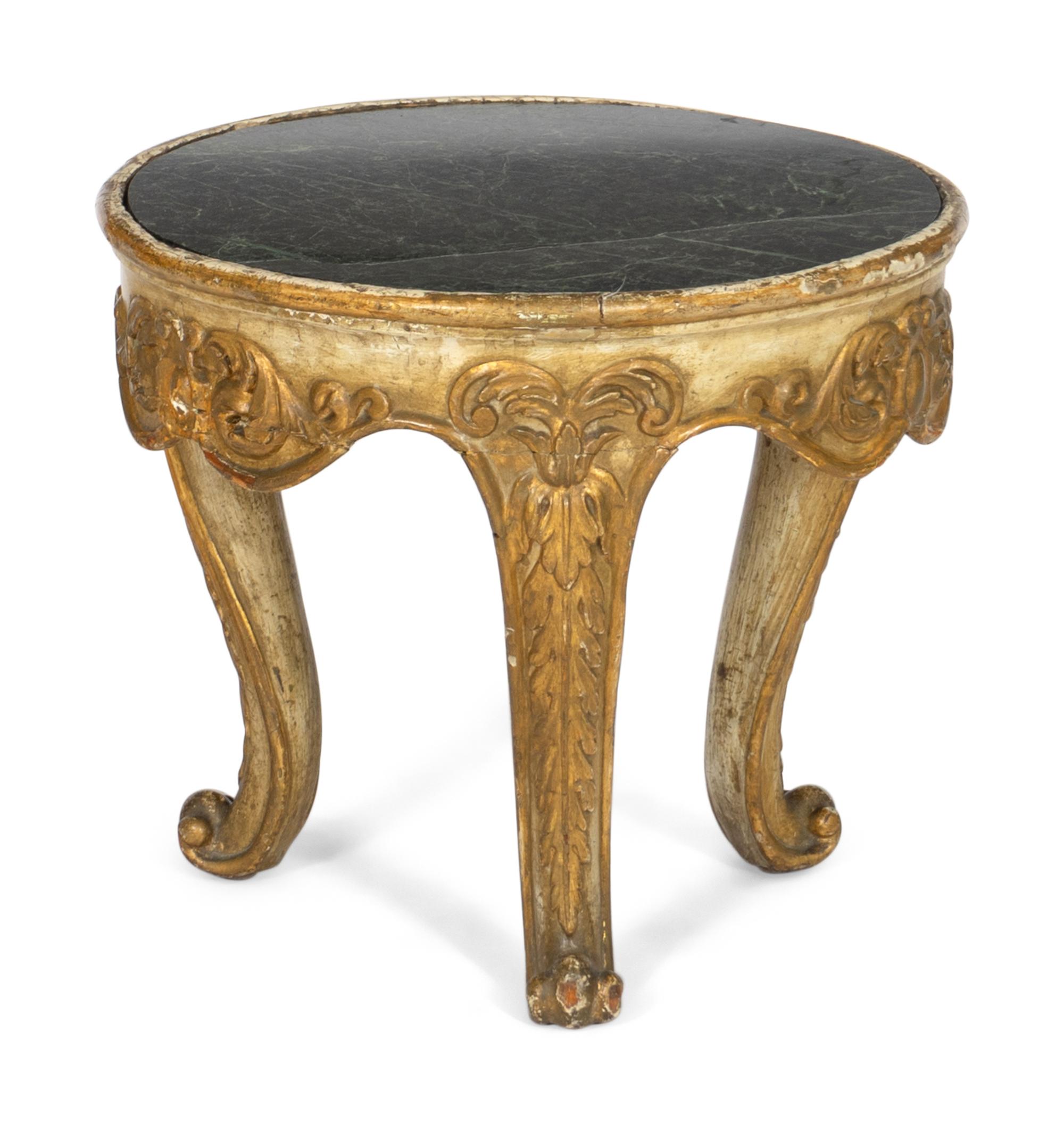 Two Italian Giltwood Marble-Top Side Tables