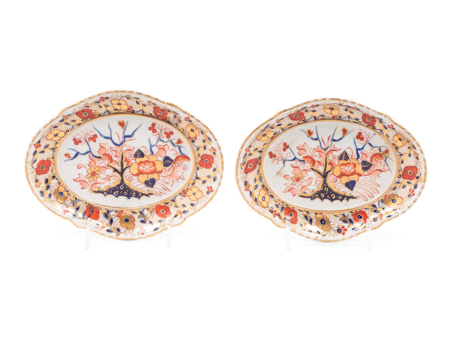 A Pair of Derby Porcelain Relish Dishes