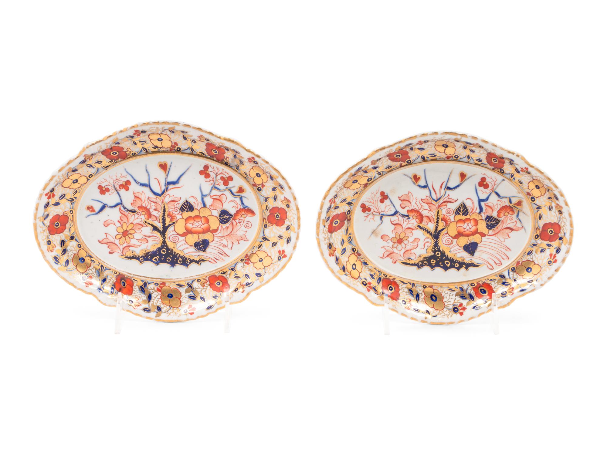 A Pair of Derby Porcelain Relish Dishes