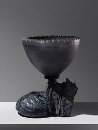 'Untitled' Mortar Bowl with Stand (Platinum Blue Mist), 1987
