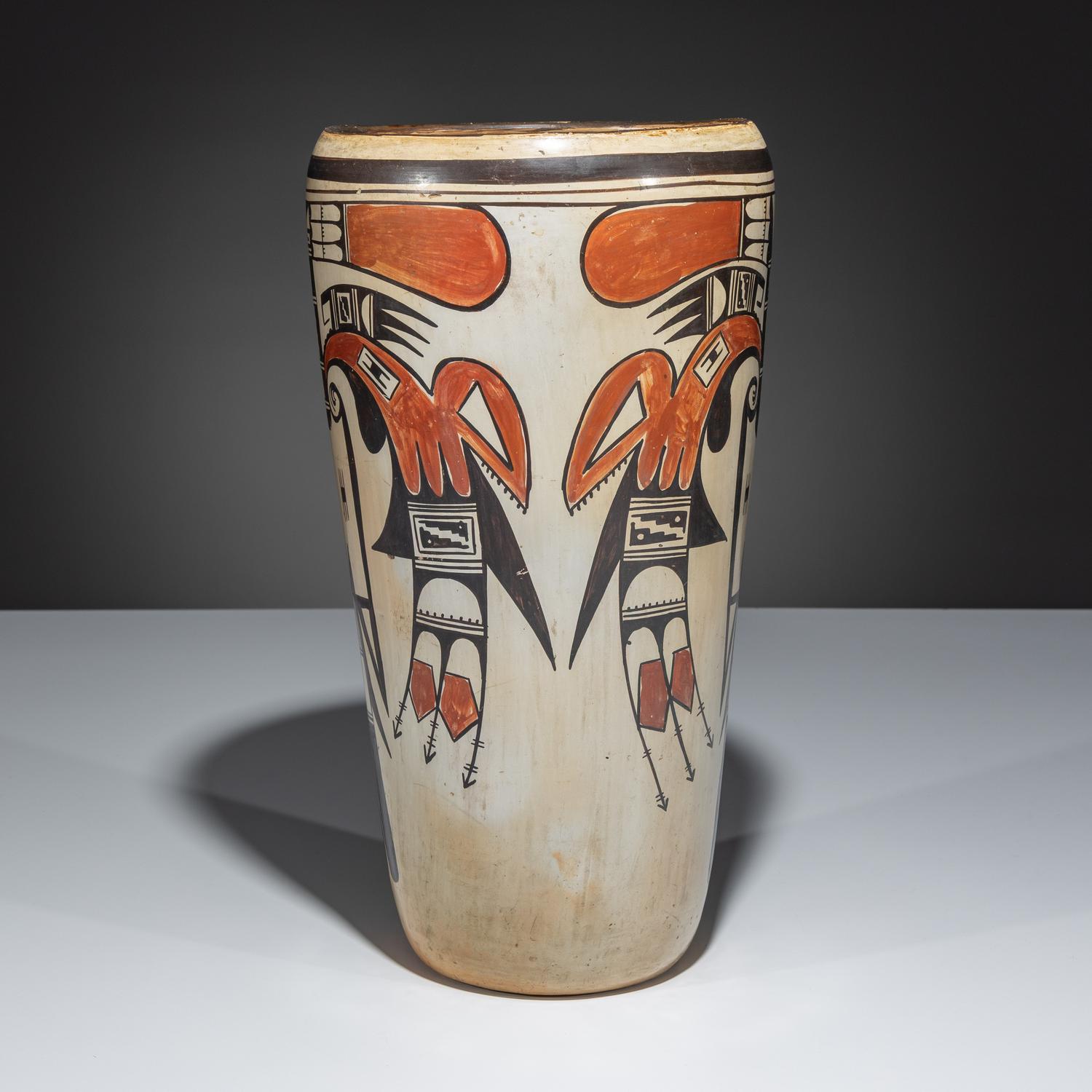 Polychrome Pottery Lamp Base