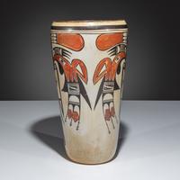 Polychrome Pottery Lamp Base