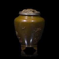 A Japanese Mixed Metals Small Koro and Cover, Inoue, Meiji-Taisho Period