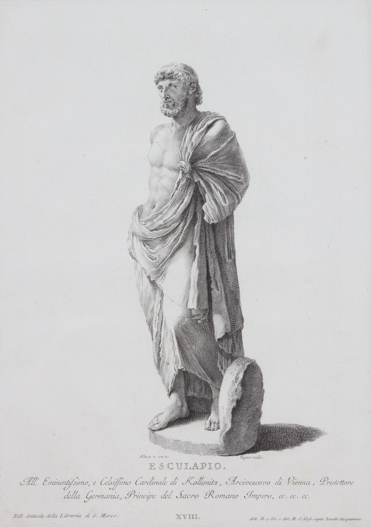 A Group of Four Zanetti Greek Statue Engravings Image area 16 x 11 1/2 inches. — 19TH CENTURY