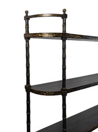 A Victorian Ebonized and Parcel-Gilt Hanging Étagère