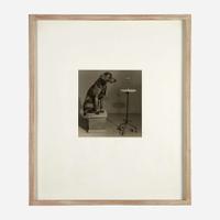 William Wegman (American, B. 1943) Contemplating the Bust of Man Ray (Plate VI from Man Ray: A Portfolio of 10 Photographs)