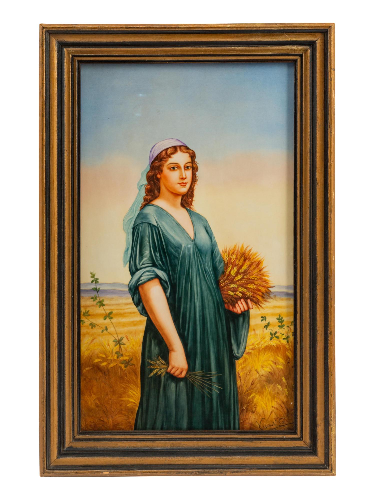 A Continental Framed Porcelain Plaque