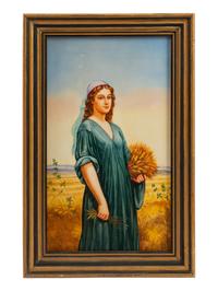A Continental Framed Porcelain Plaque