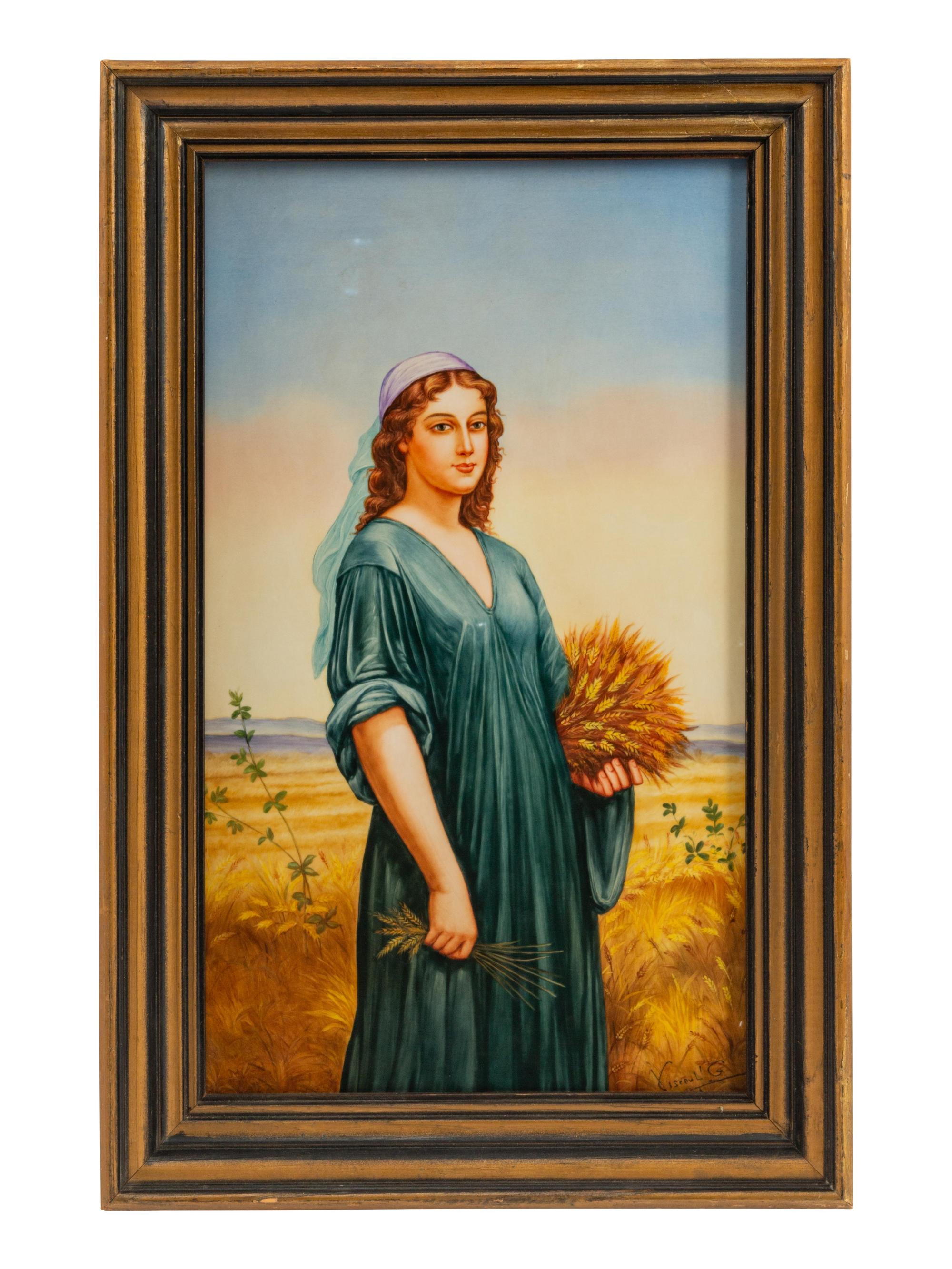 A Continental Framed Porcelain Plaque
