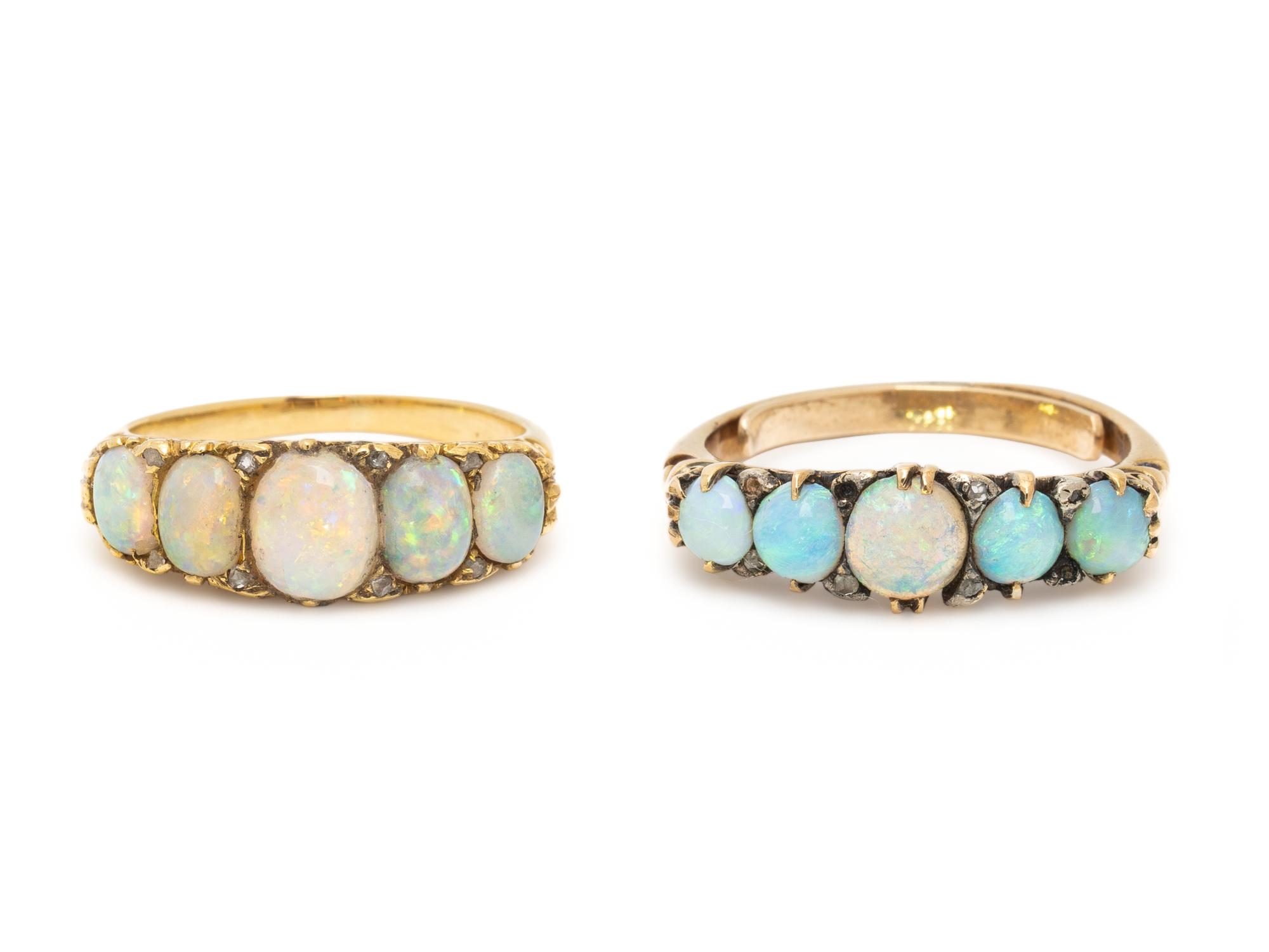 TWO OPAL RINGS