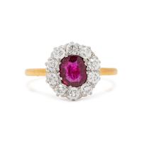 TIFFANY & CO., ANTIQUE, RUBY AND DIAMOND RING